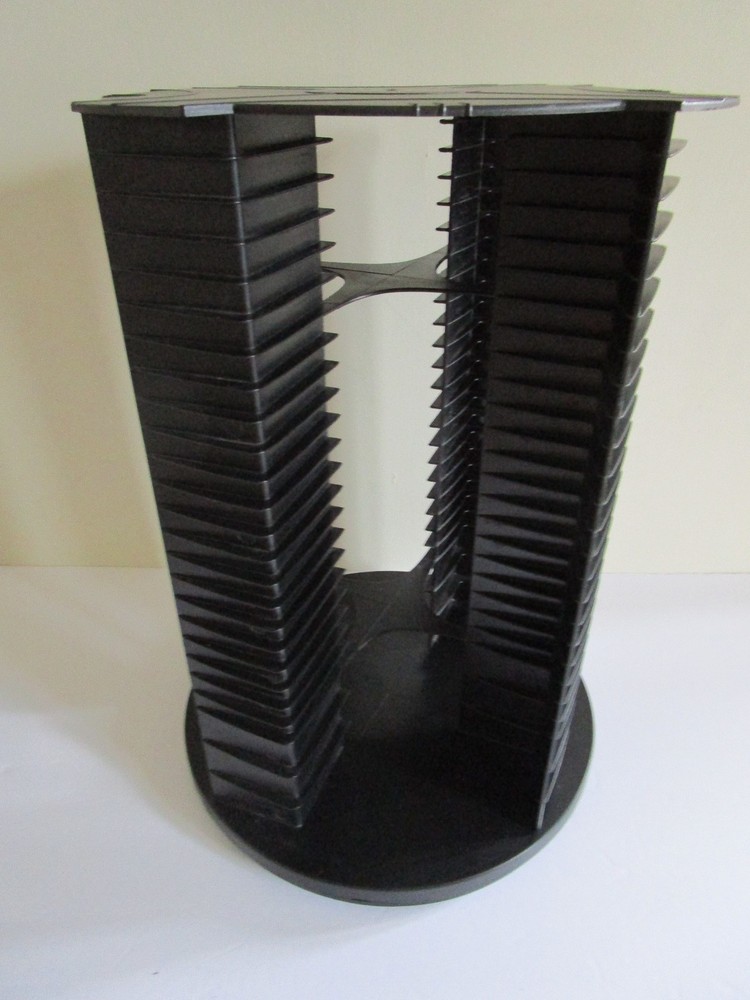 Fellowes 112 CD Compact Disc rotating storage organizer holder rack case black