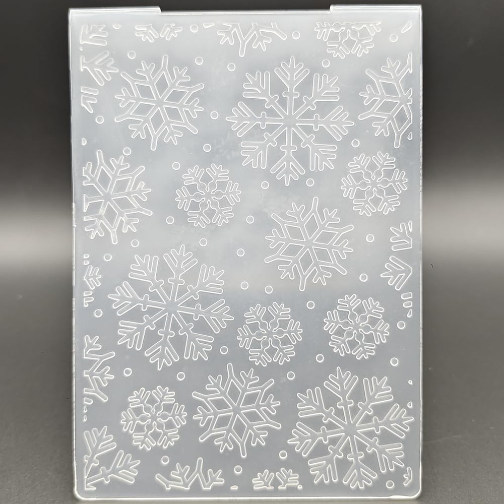 A6 Size Plastic Embossing Folder Snowflakes Pattern Paper Crafts Plastic Texture