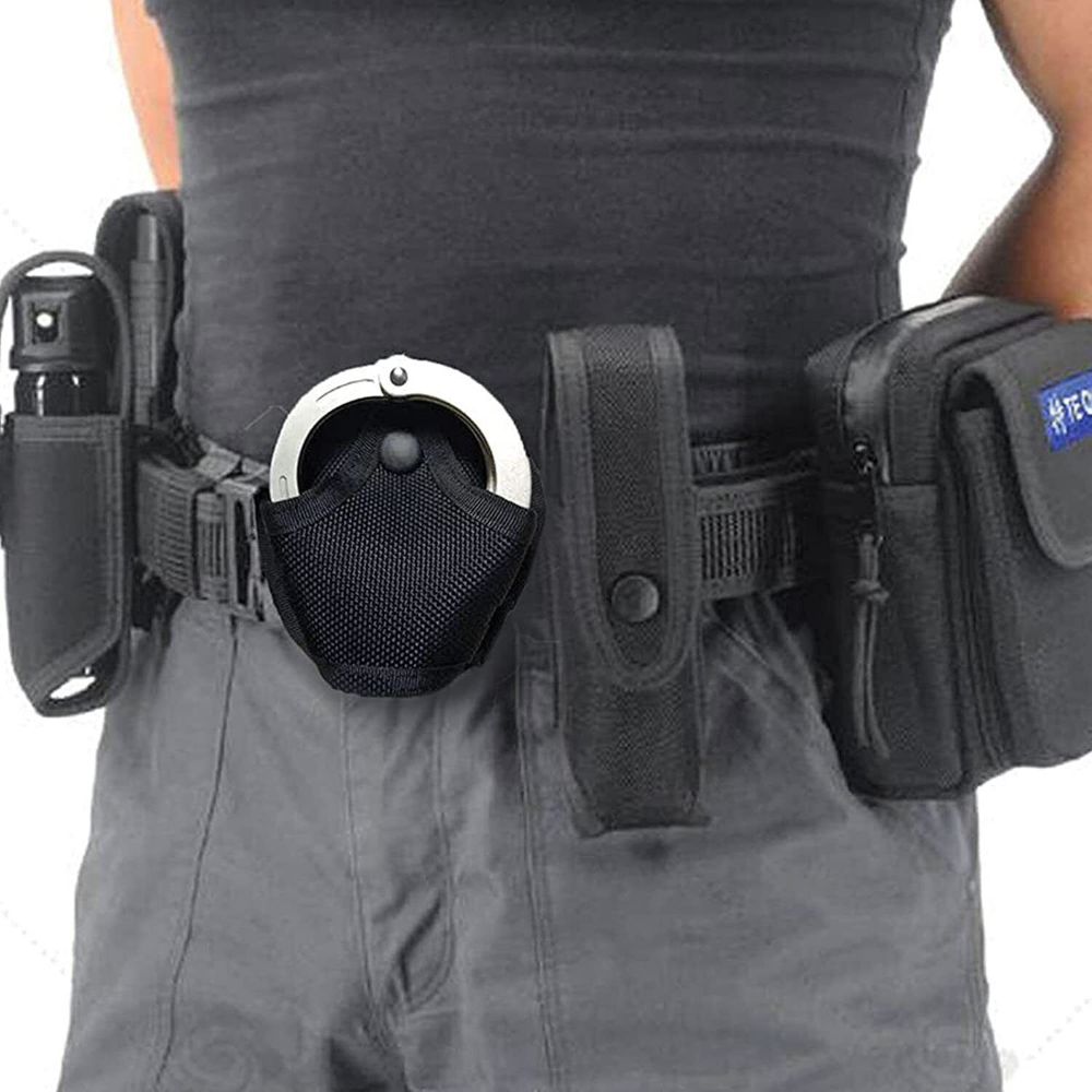 Open Top Handcuff Case with Belt Loop Holds Most Chain or Hinged Cuffs