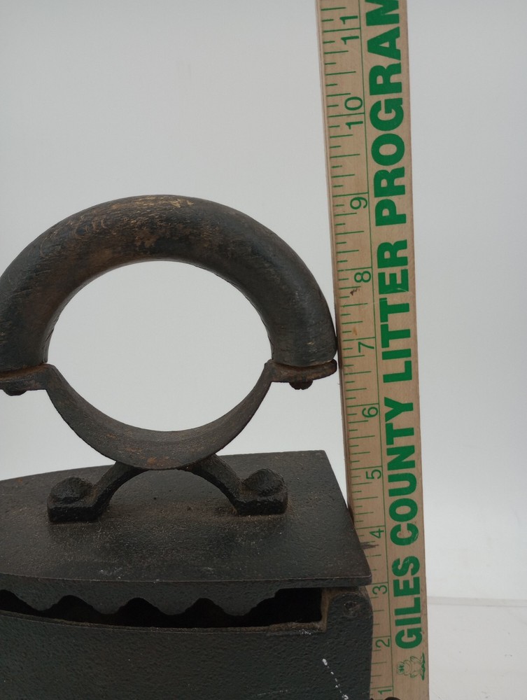 Antique Cast Sad Iron Coal Fired Clothes Press Iron