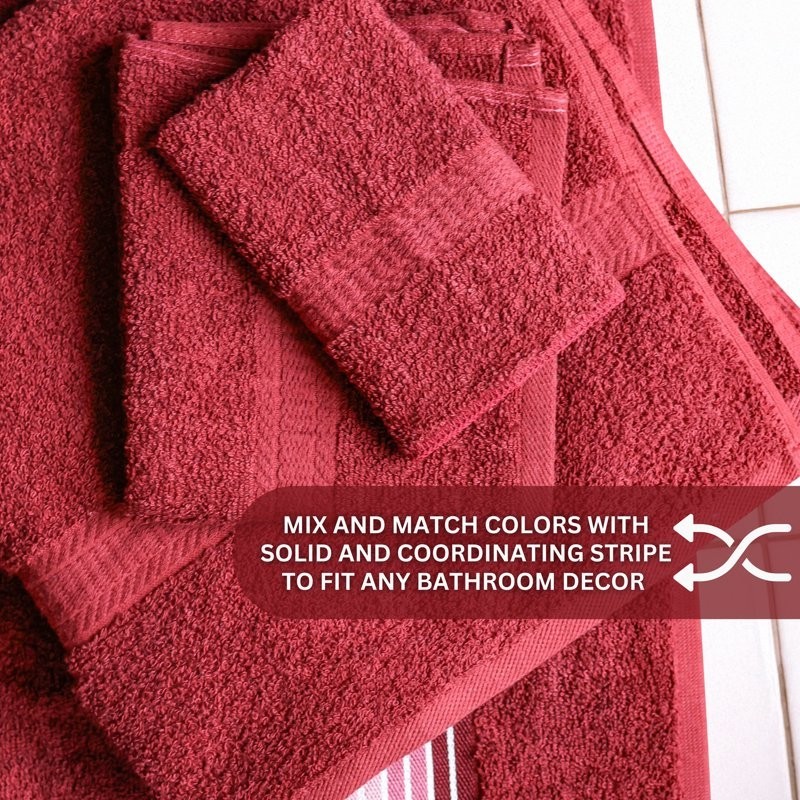 Mainstays Basic Hand Towel, Soft 100% Cotton Red