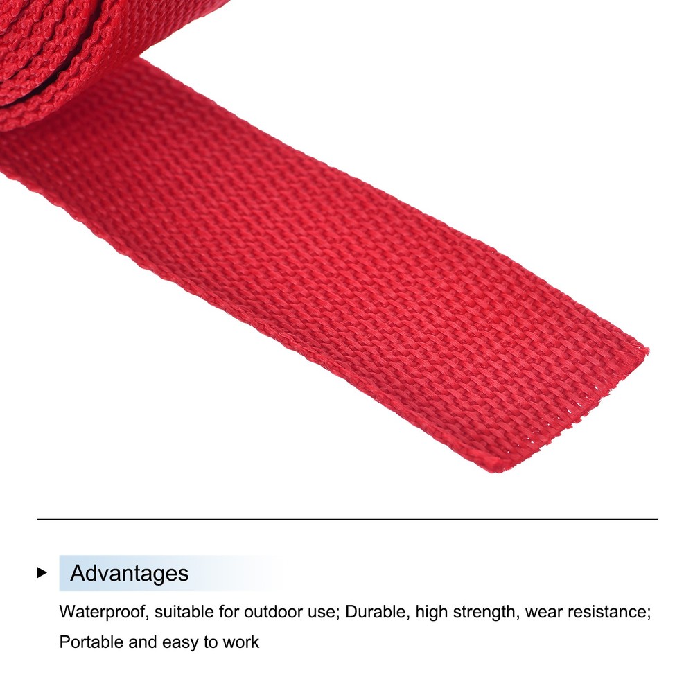 Lightweight Polypropylene Webbing Strap 3.8cm 10 Yard Red