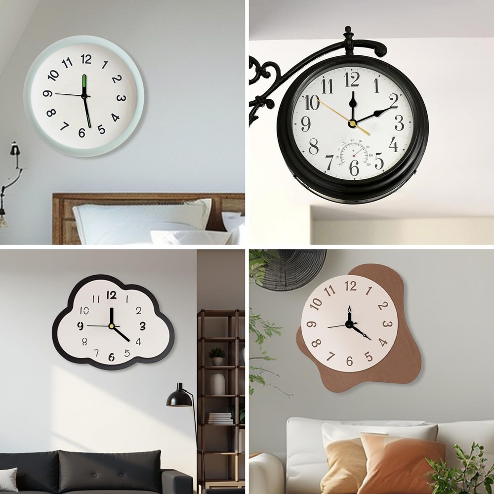 3PCS Clock Mechanism Kit, Quartz Movement Replacement with 8 Black