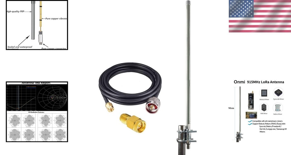 Long Range Meshtastic Antenna with RP-SMA Cable