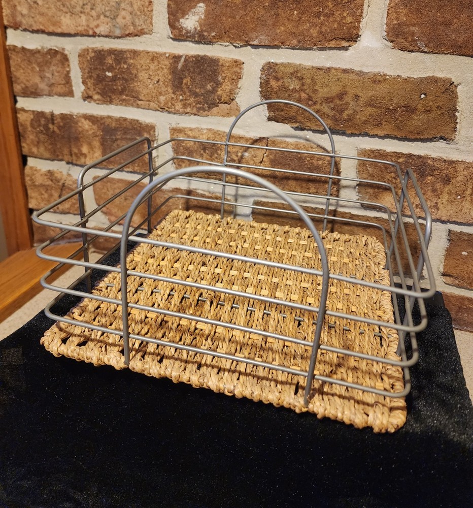 Wicker And Wire Basket Caddy