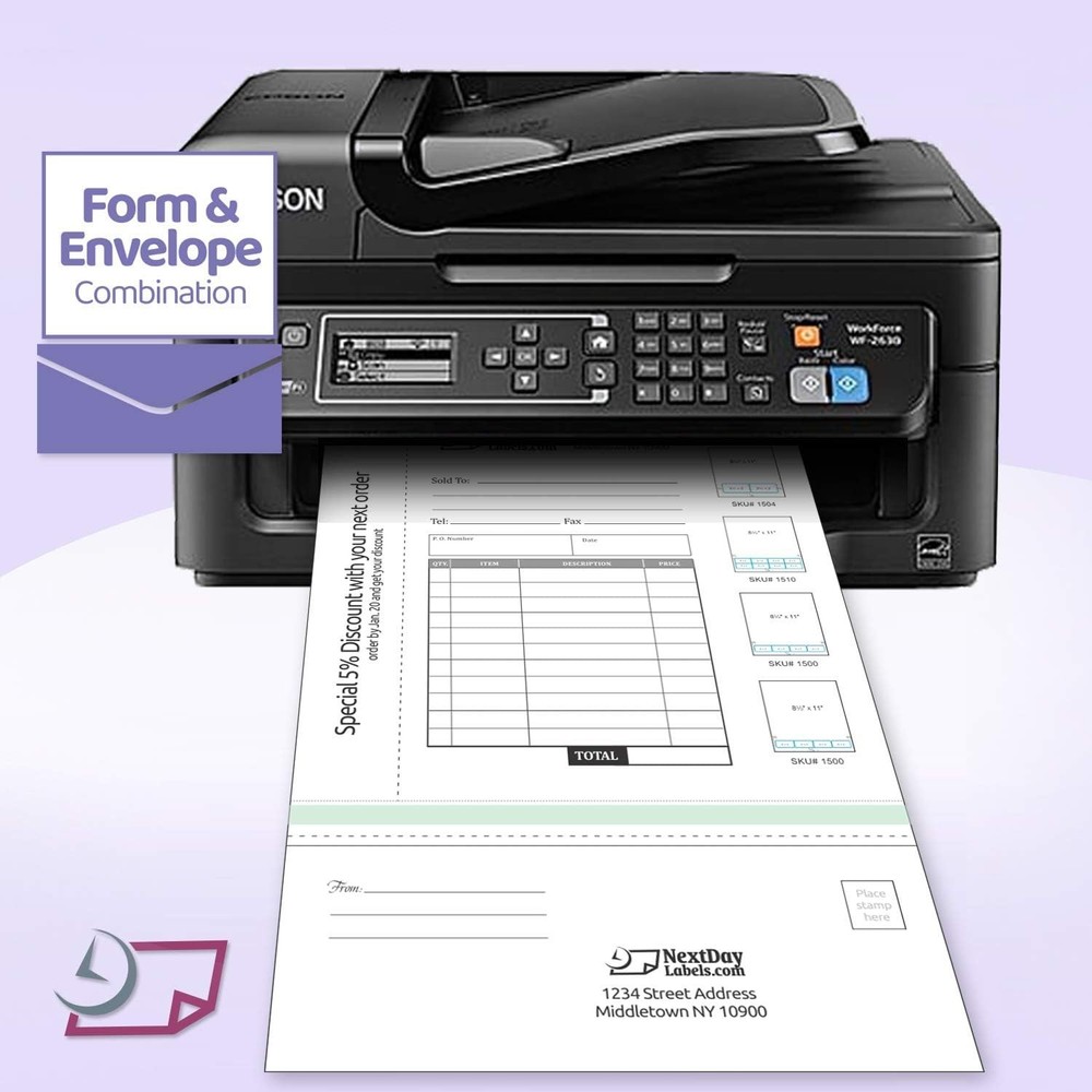 8-1/2" x 14" Blank Letter Size Form-N-Envelope Detached ( 1000 Sets )