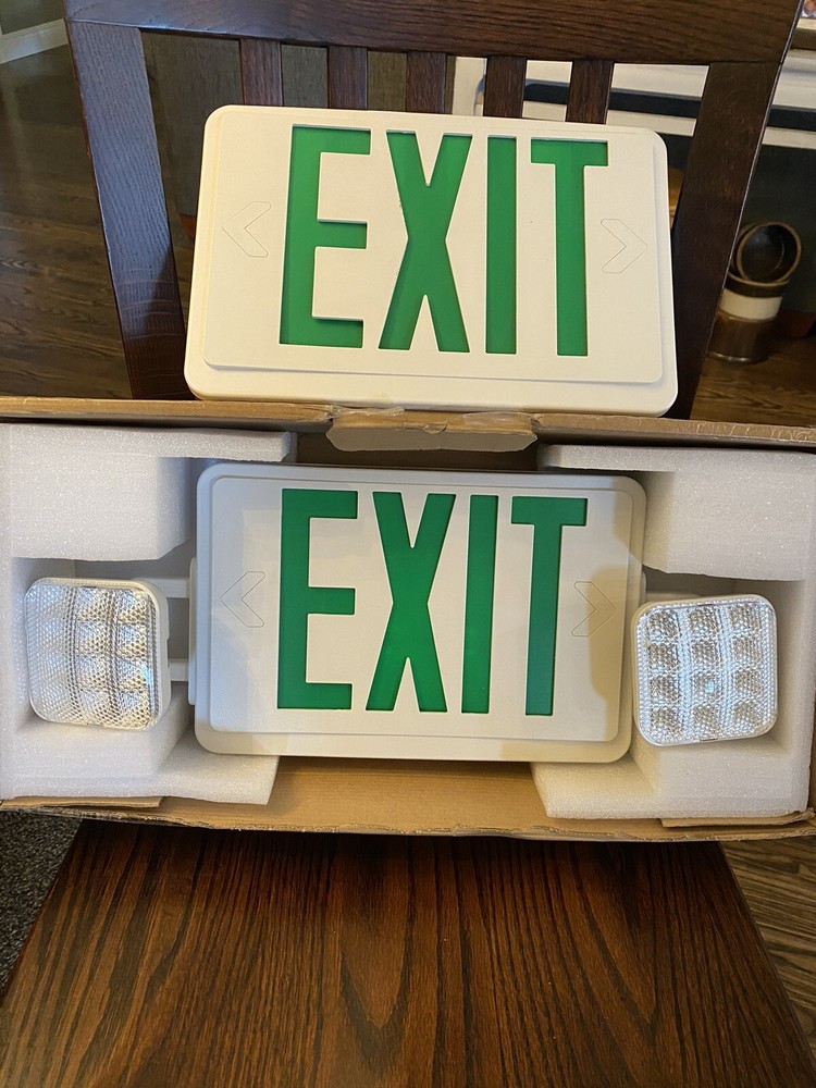 NEW LED Green Exit Sign Emergency Light