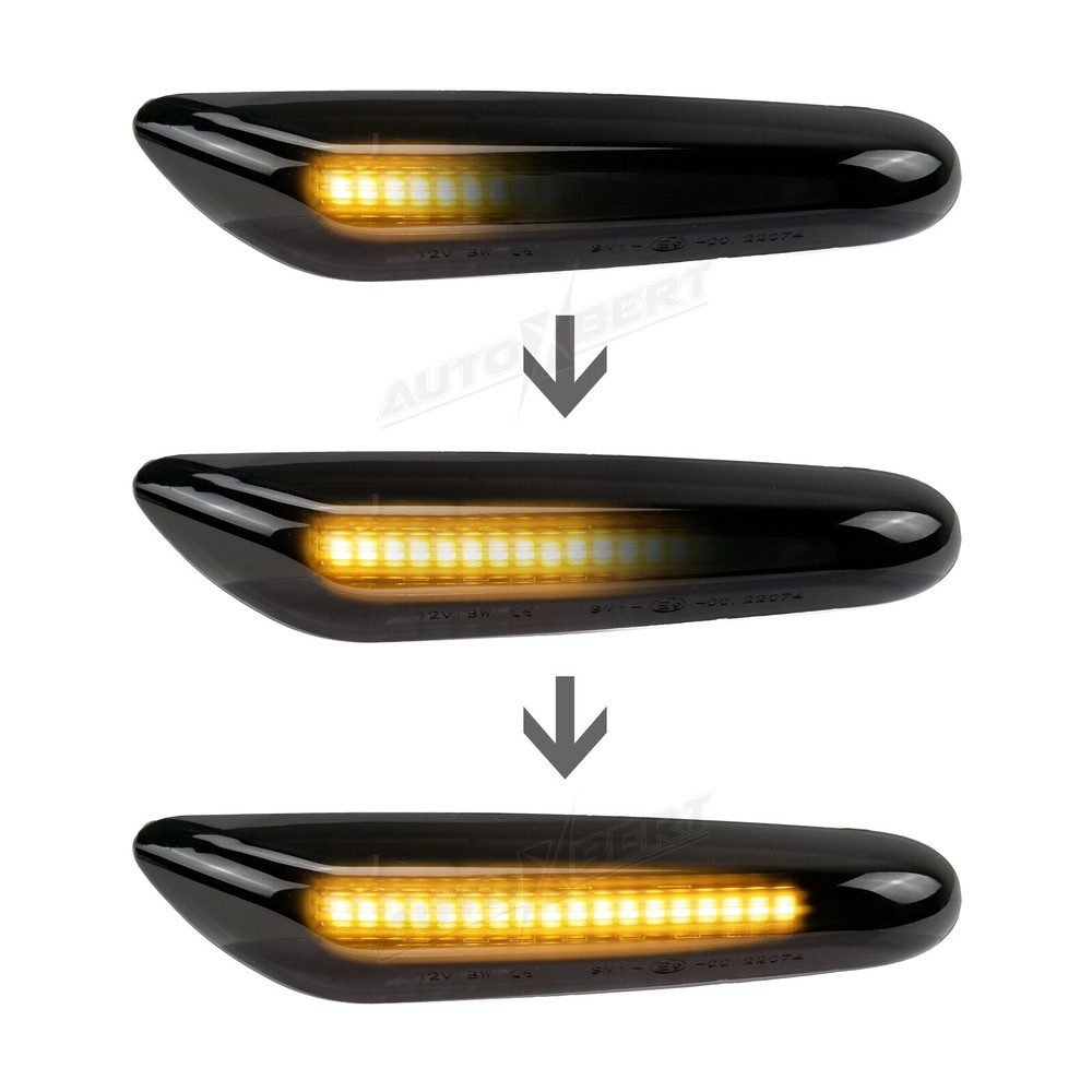For BMW E60 E82 E83 E92 E90 E46 Led Side Marker Turn Signal Lights Dynamic Smoke