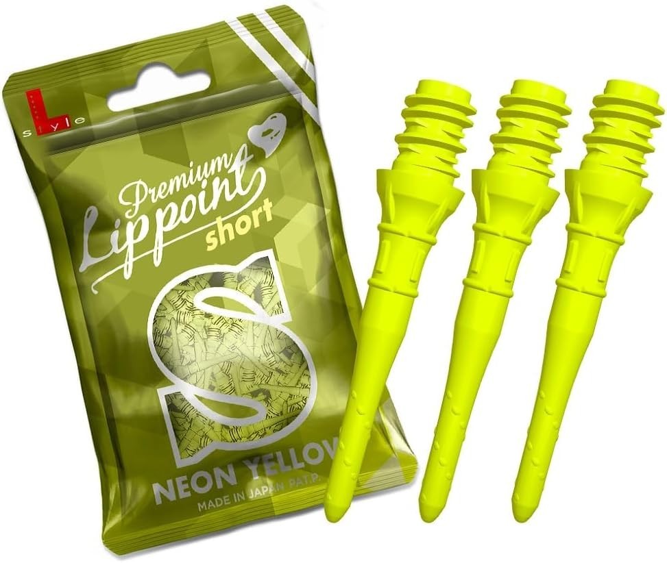 Lippoint 2BA Soft Tip Dart Points - 30 Neon Yellow Tips Included