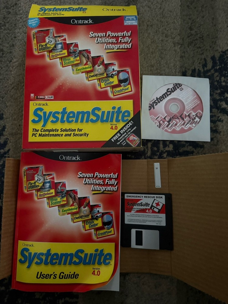 Ontrack SystemSuite 4.0 Windows 95/98/2000/XP/NT, User Guide PC CD Rom, Diskette