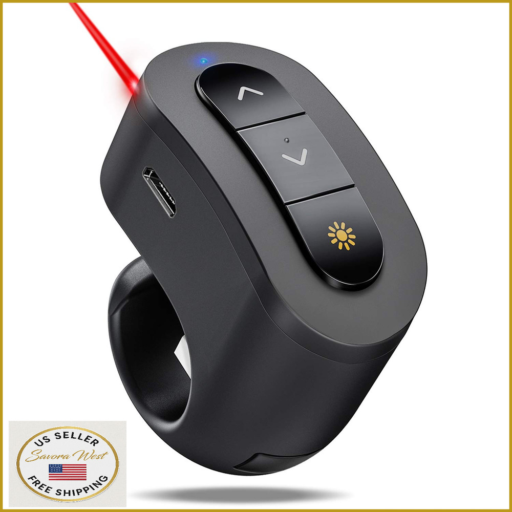 Rechargeable Finger Ring Wireless Presenter Clicker PowerPoint Keynote Mac