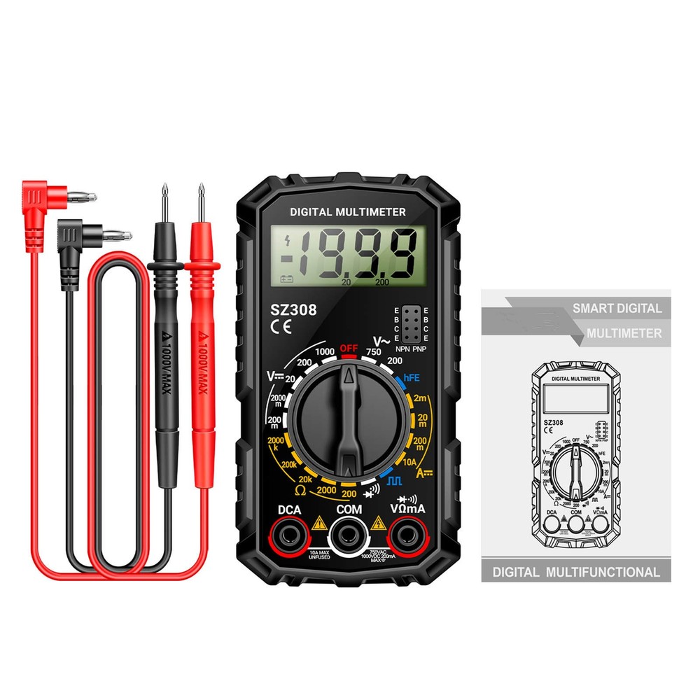 Digital Multimeter Voltmeter Ammeter Ohmmeter for AC DC Voltage Current Tester