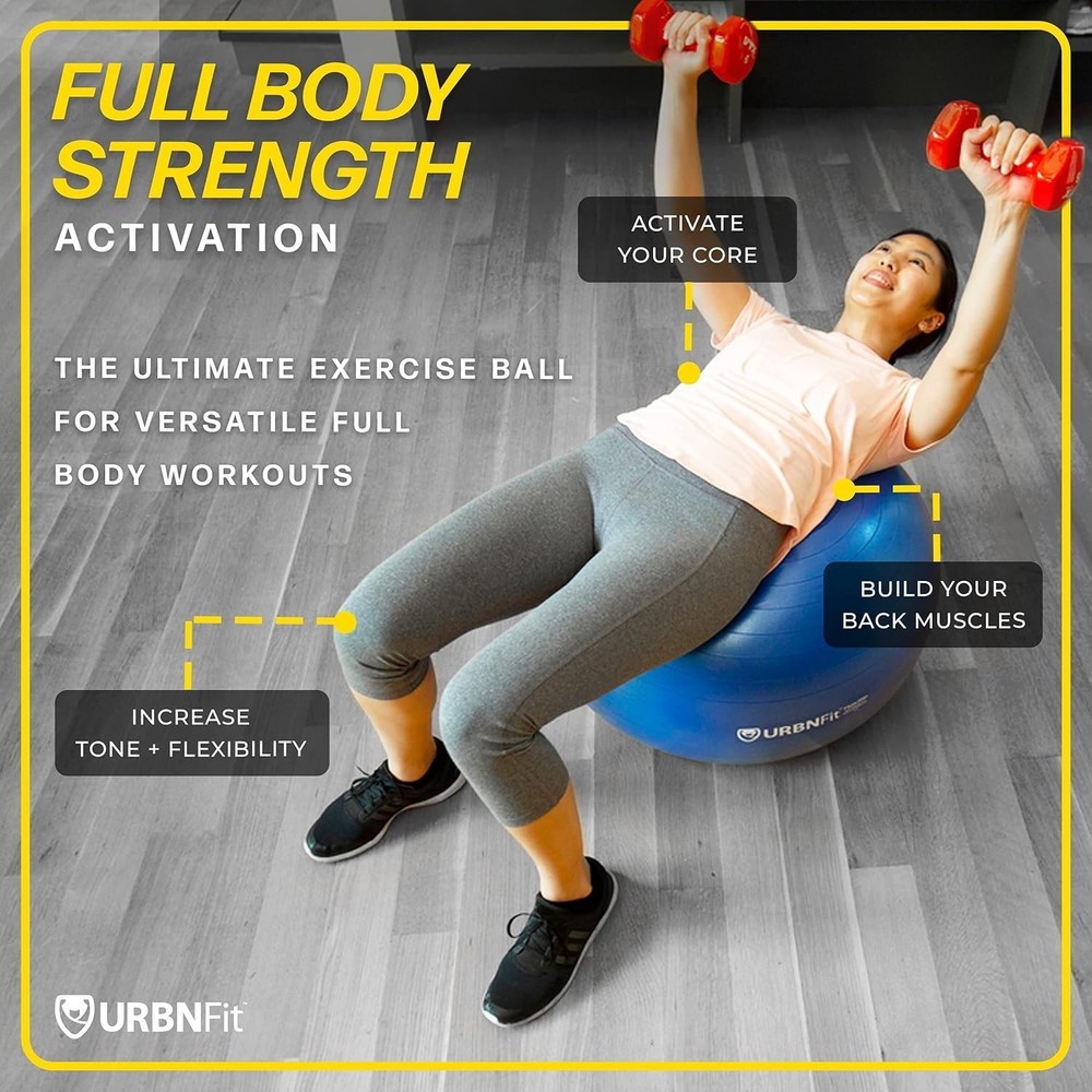 Stability & Core Strength – Anti-Burst Exercise Ball with Pump for Home Workouts