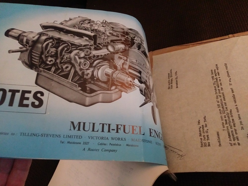 Rootes Multi-Fuel Engine Sales Brochure 1960