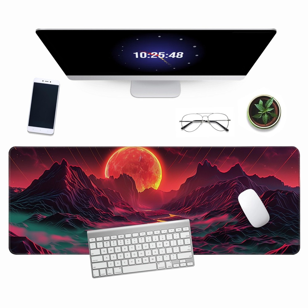 Red Mountain Large Mouse Pad Mountain Pattern Gaming Extended XL Mousepad Big Co