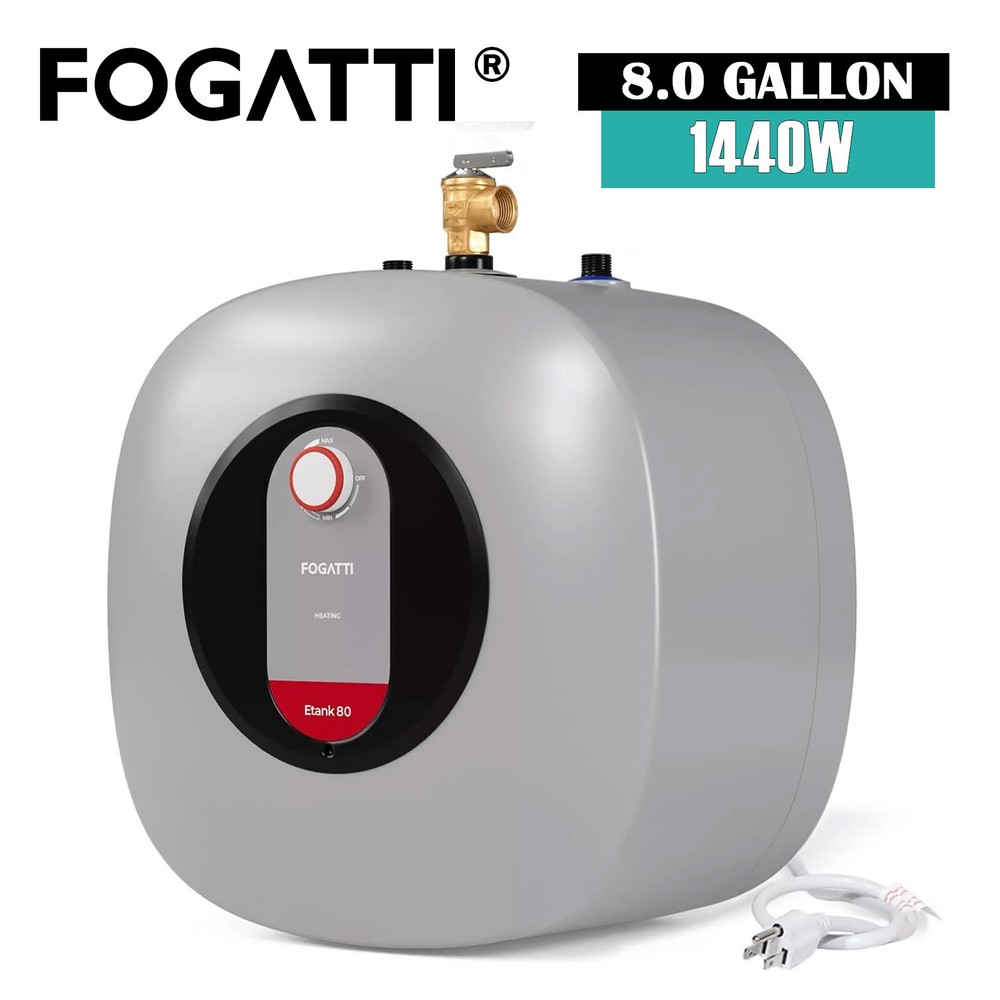 FOGATTI Mini Tank Water Heater Electric 8 Gallon Storage For Sink RV Kitchen