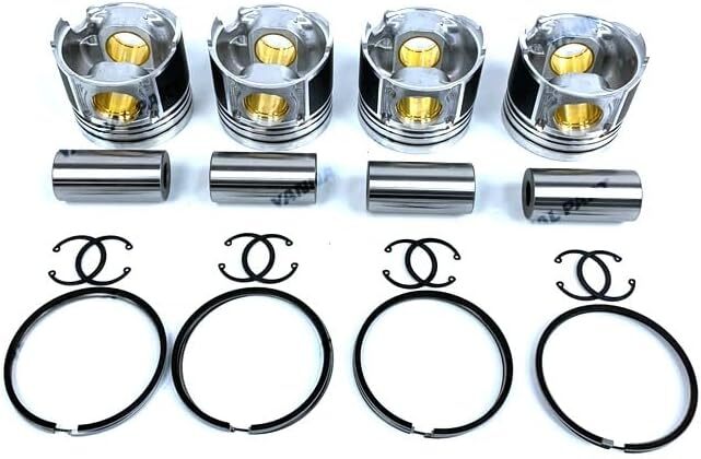 4Pcs Piston With Piston Ring+0.5mm For Yanmar 4TNE88 engine (oversize)