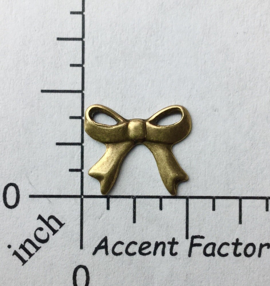 29033 - 4 Pc Victorian Bow Jewerly Finding Brass Oxidized