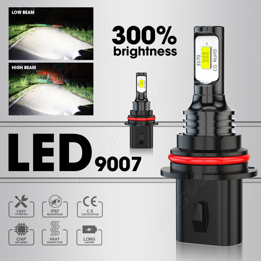 9007/HB5 LED Headlights 1000000LM LED Light Bulbs Kit High Low Beam Super Bright