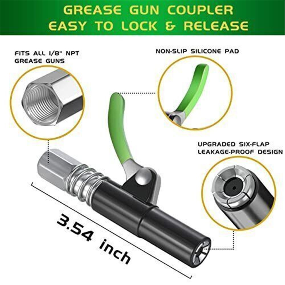 Grease Gun Coupler Strong Lock onGreases Gun Tip 10000 PSI Quick Release Lock✨💖