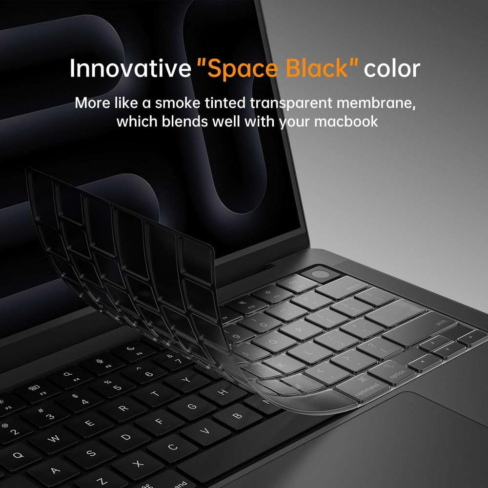 Black Silicone Keyboard Cover Ultra Thin Waterproof Dustproof Protector