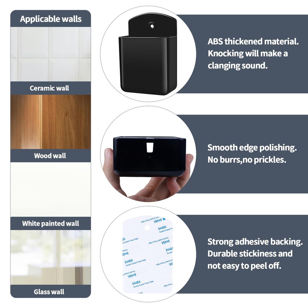 2 PCS Remote Control Holders Wall Mount, Self Adhesive Remote Control Holder