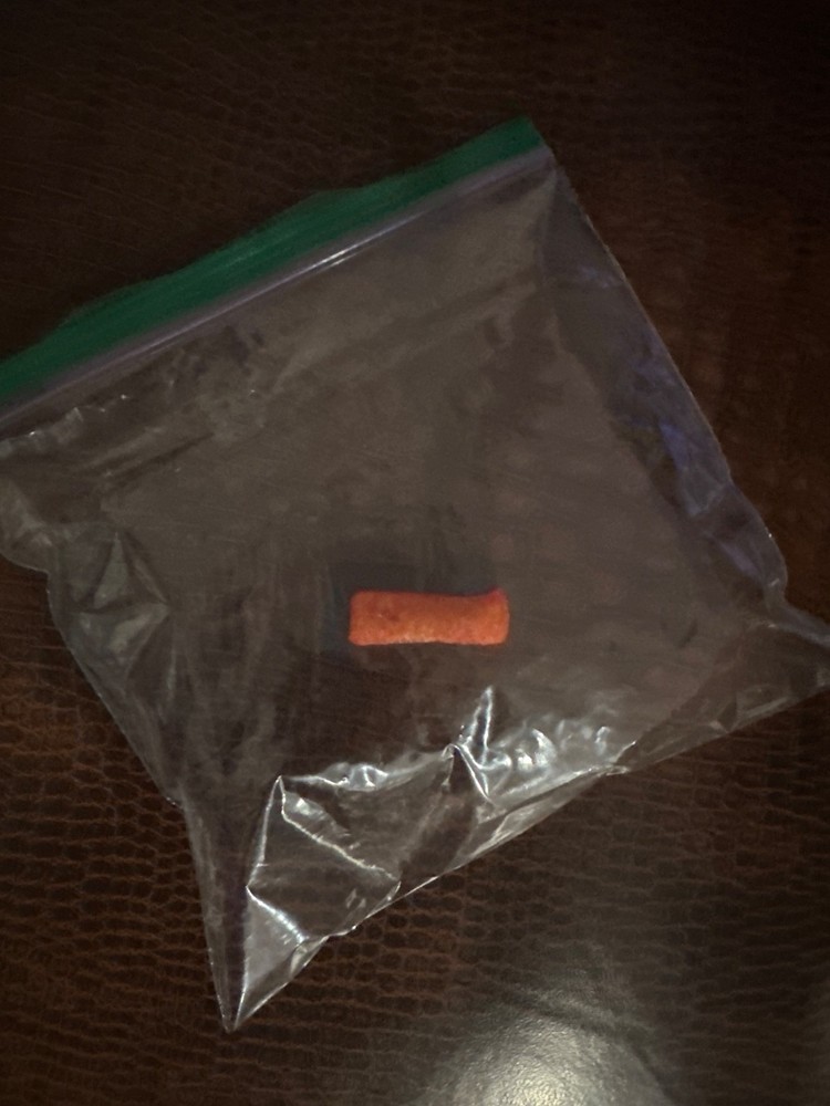 Puffy rectangle-shape flamin-hot frito