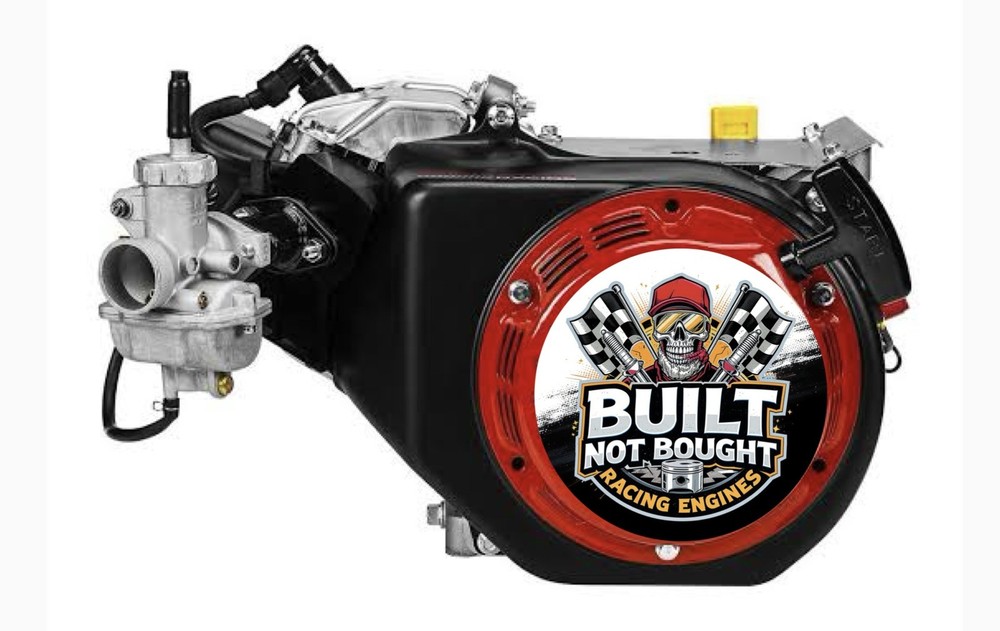 BUILT NOT BOUGHT Racing Engine Decal - 5” Go Kart Mini