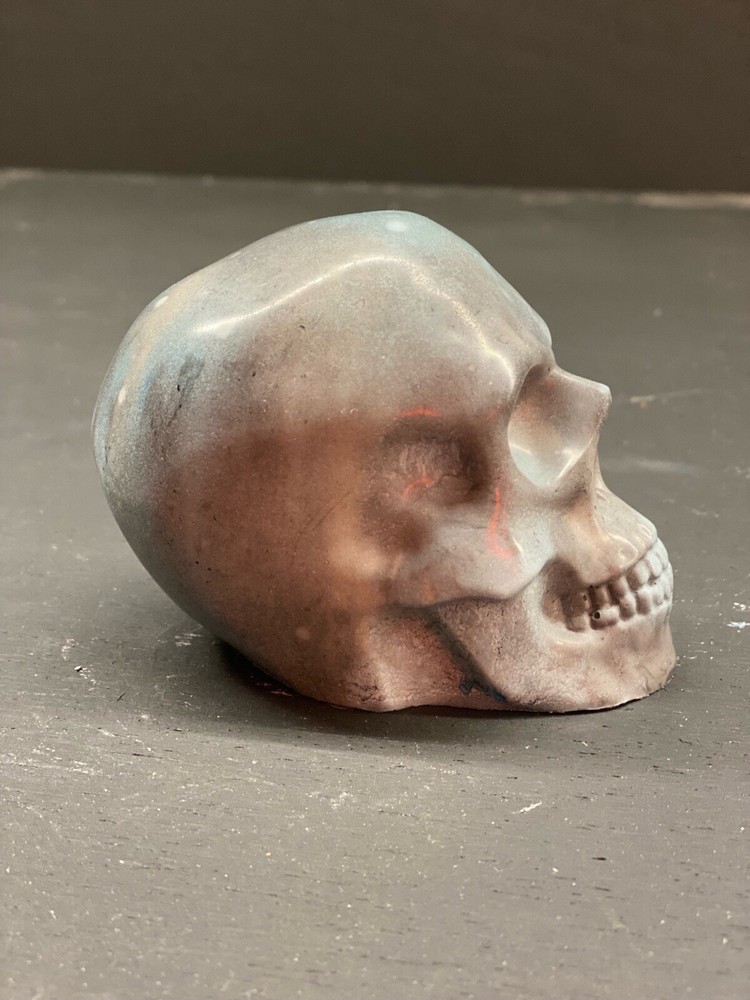 Handmade Concrete Skull Figure