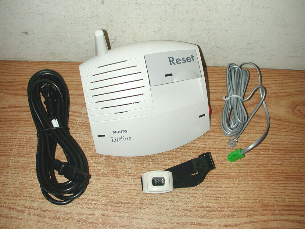 PHILIPS LIFELINE COMMUNICATOR UNIT 6800XT EMERGENCY ALERT SYSTEM W/ ACCESSORIES