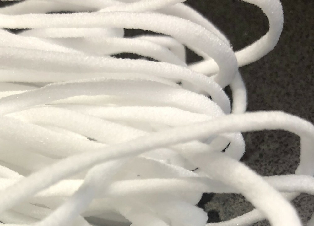 30 Yd 1/4 " 5mm High Quality Soft Flat White Elastic Ear Loop Tie. FAST USA 
