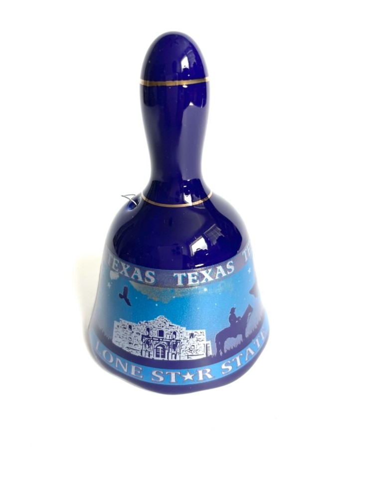 Texas dinner Bell - Ceramic Cobalt Blue