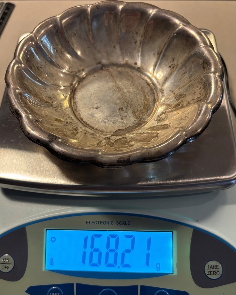 TWO ( 2 ) 168+ GRAMS | Alvin Solid Sterling Bowls | Pattern S182 | SCRAP LOT