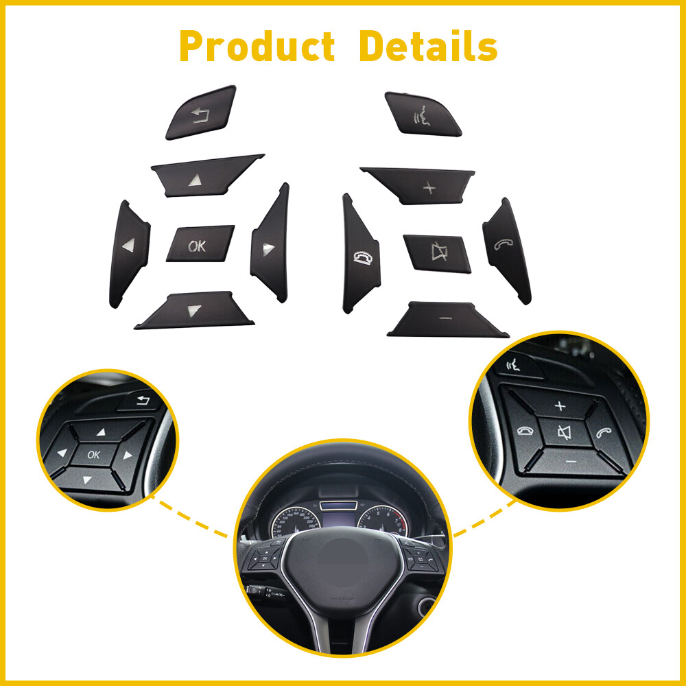 For Mercedes Benz E300 E350 E400 2012-2016 Black Steering Wheel Button Trim