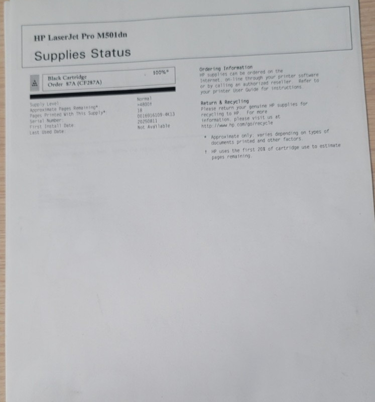 HP LaserJet Pro M501dn Black & White Laser Printer