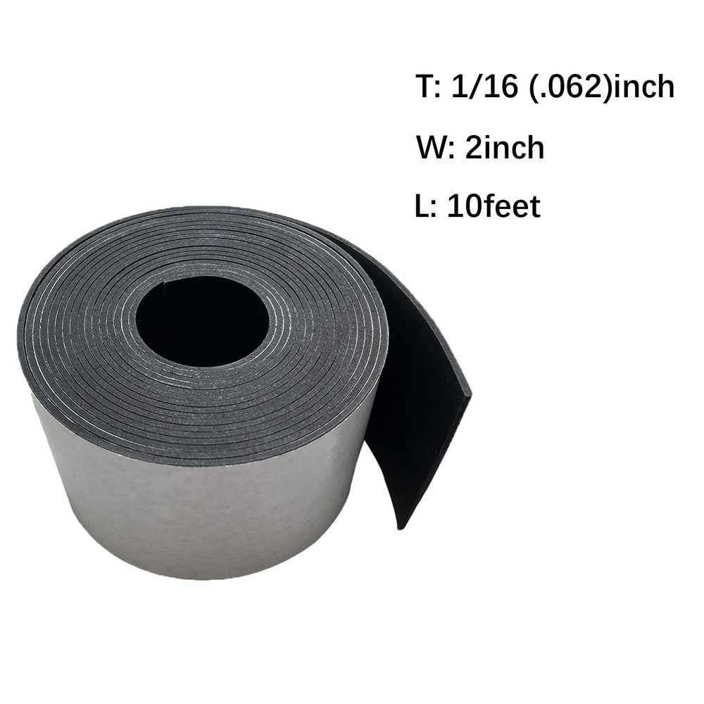 Solid Rubber Sheet with Adhesive 1/16 .062" Thick X 2" Wide X 10'Long Solid R...