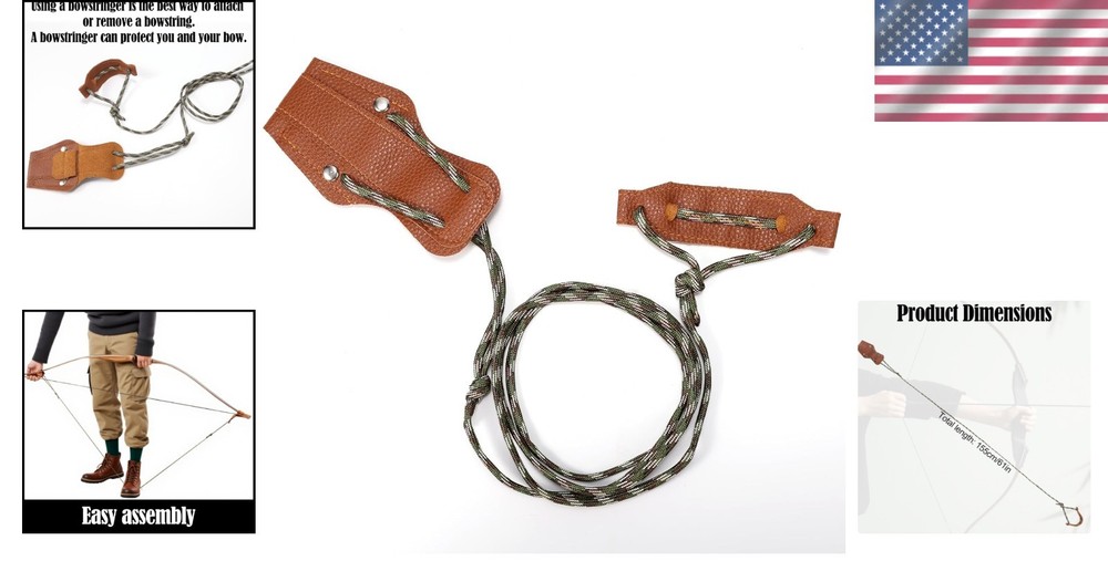 Leather Bow Stringing Tool with Non-Slip Grip - Pro Archery Accessory