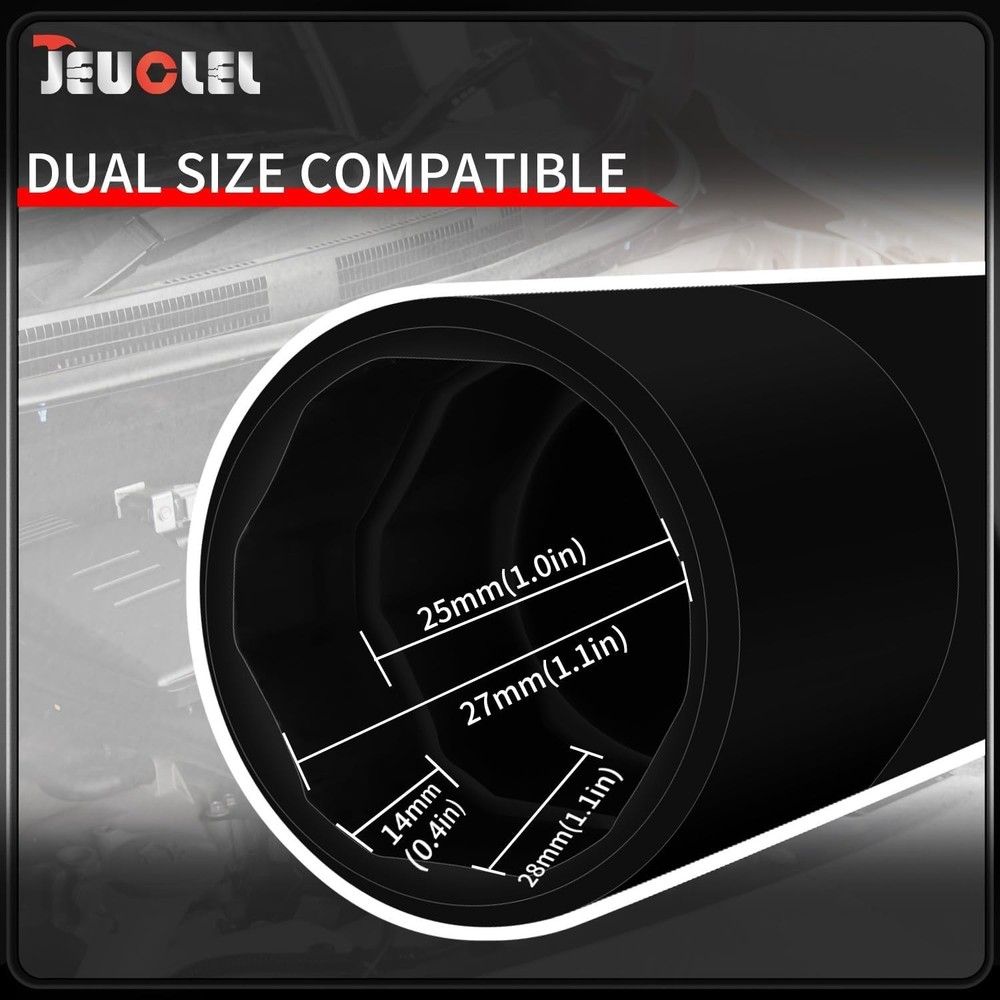 Oil Pressure Sensor Switch Socket, Special Size 1-1/16 Inch, 3/8" Black