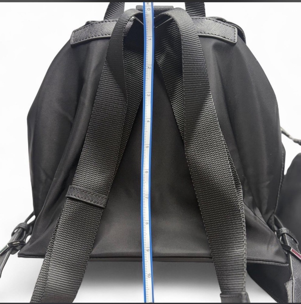 PRADA Black Backpack with Pouch Women's Designer Adjustable Strap
