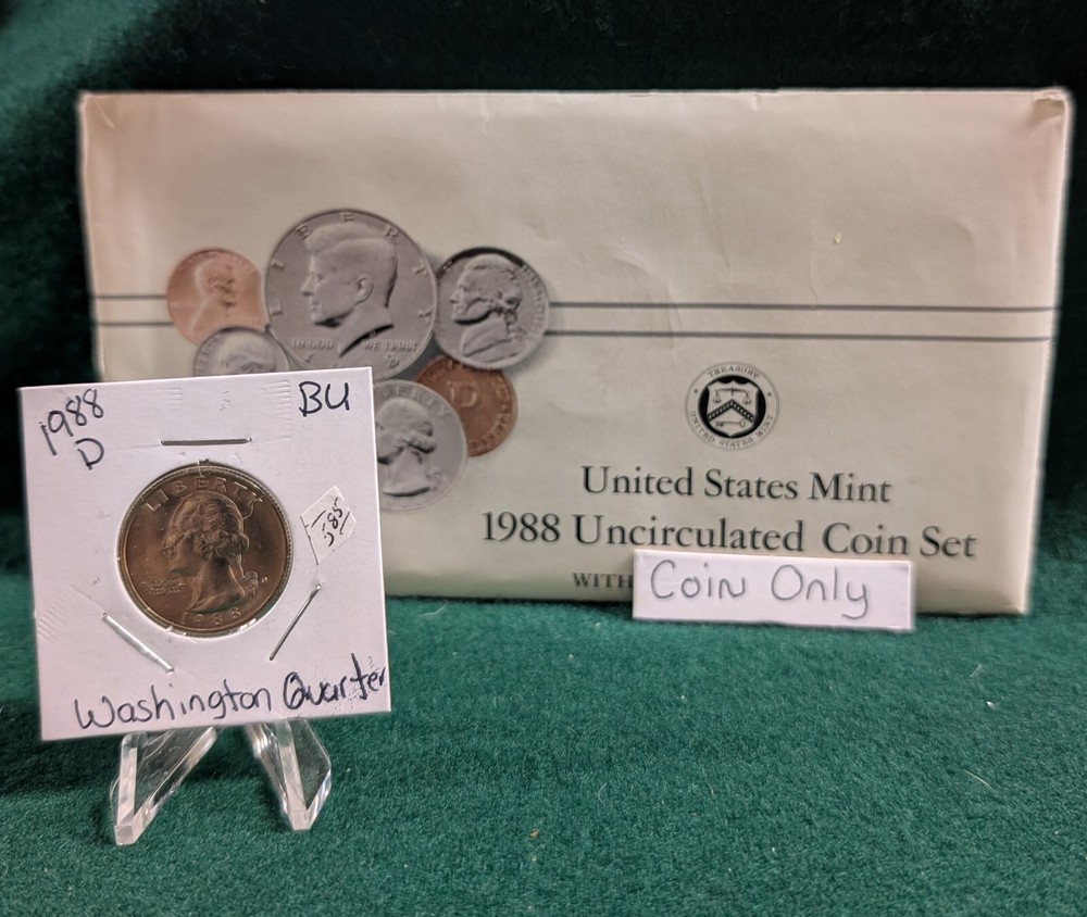 1988 D Washington Quarter Uncirculated from US Mint Set