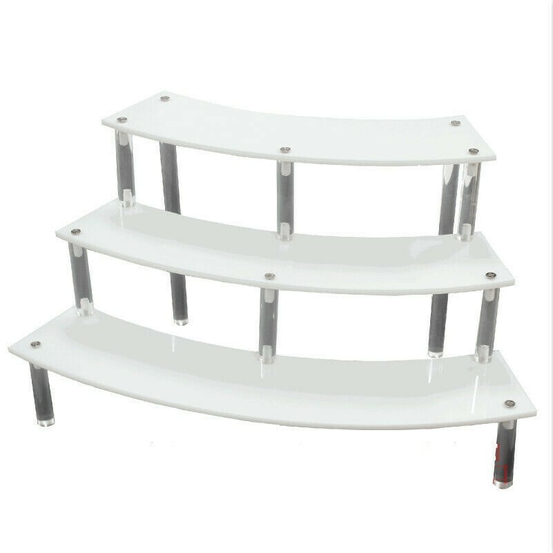 Acrylic Display Stand Three Layers Removable Curve Arc Perspex Shelf Stands Rack