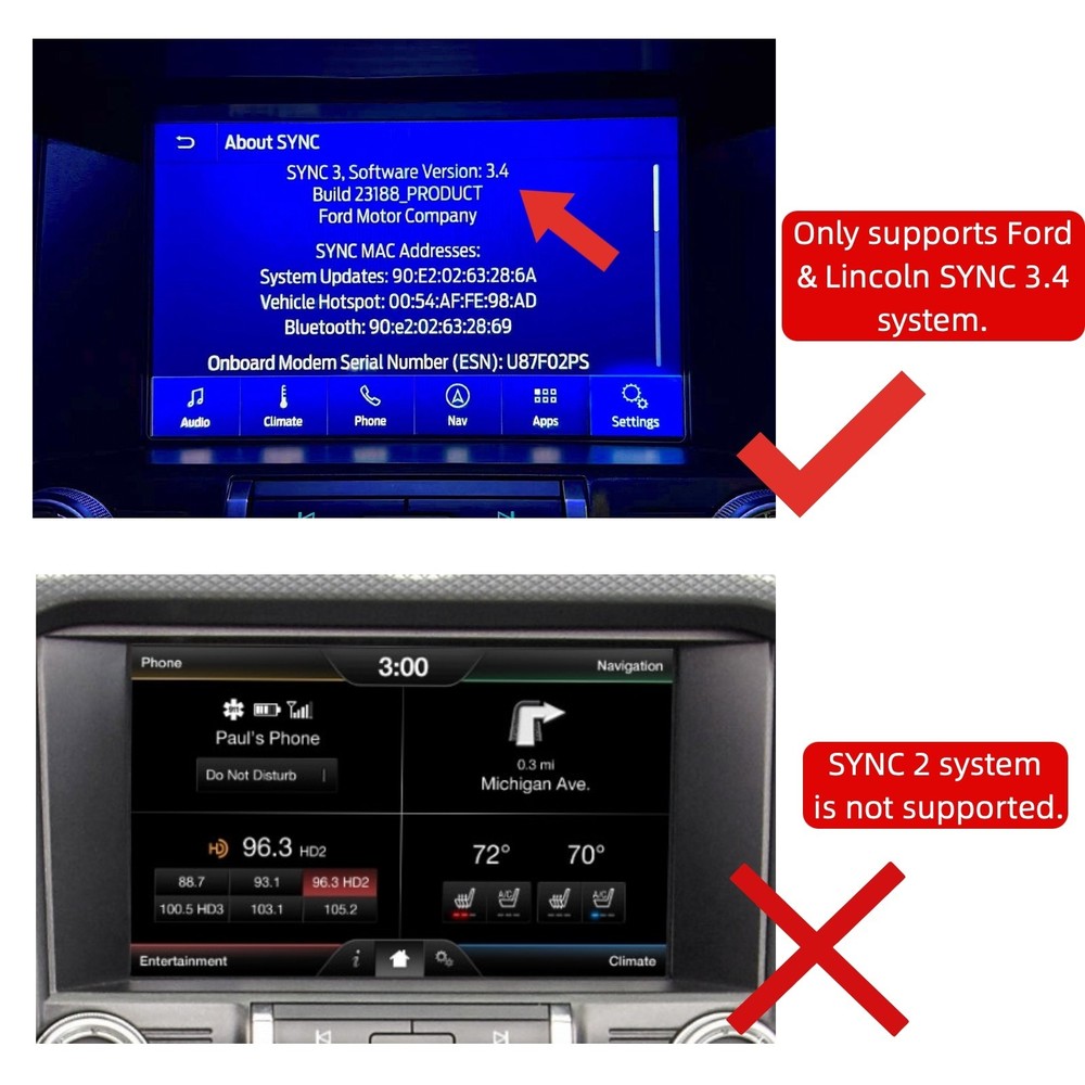 For SYNC 3 Ford Type-C Multimedia Module Interface Hub 14F014 Upgraded Version