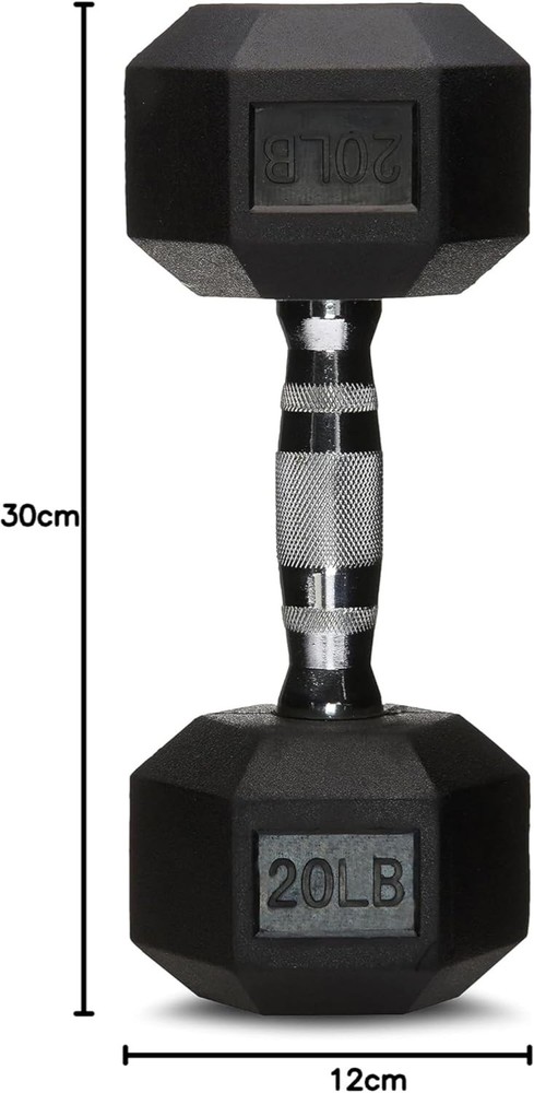 Amazon Basics Rubber Hex Dumbbell Hand Weight 20lbs