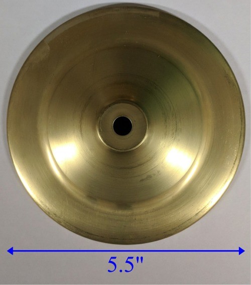5.5" Round Solid Brass Lamp Vase Cap - NON-VENTED