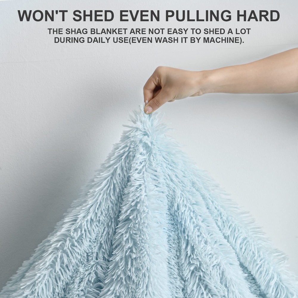 BENRON Light Blue Throw Blankets, Super Soft - 50x60", Bubbie