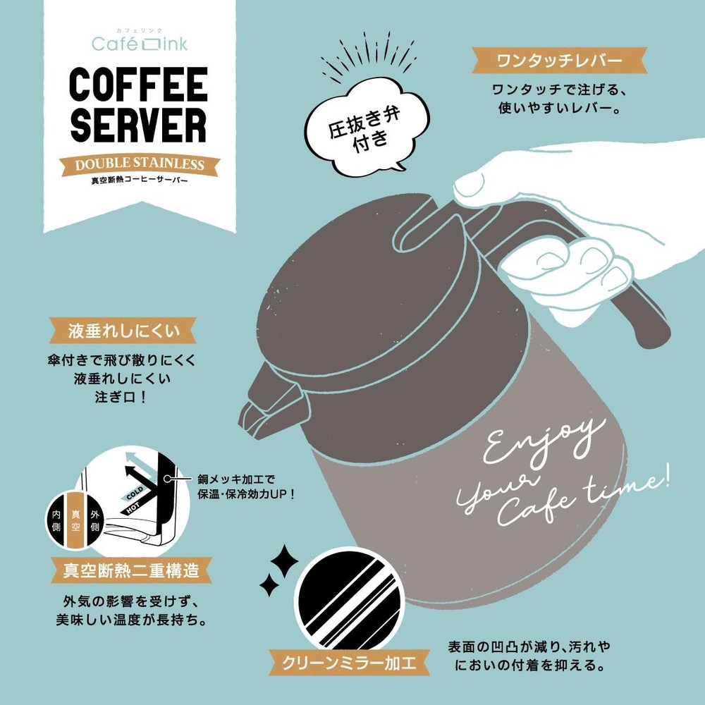 Atlas Coffee Server, Tabletop Pot, 800ml, Ash, ACS-803ASH