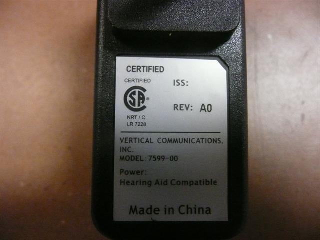 Vertical Communications 7599-00 Local DC Power Supply