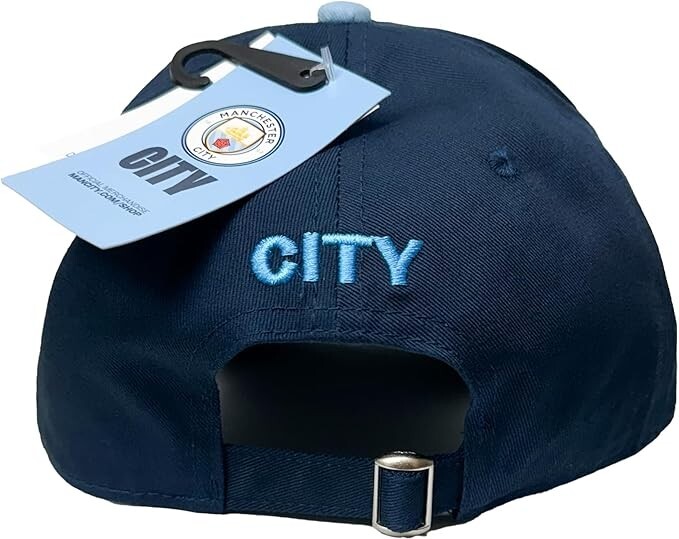 Manchester City Navy Cap - Rubber Crest Logo - Adjustable
