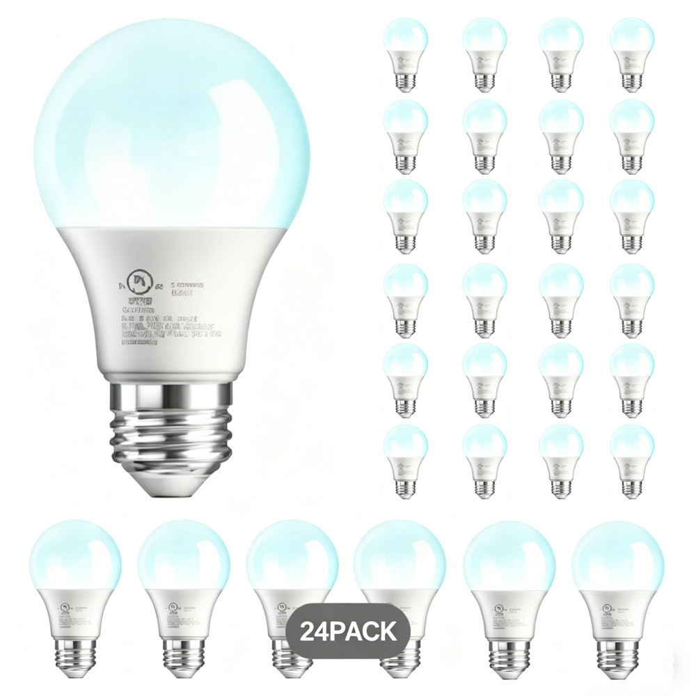 24 Pack A19 LED Bulbs, 5000K Daylight, Non-Dimmable, 60W Equivalen