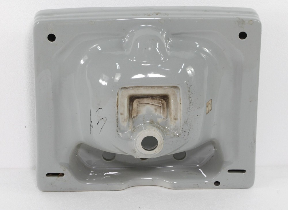 Vintage Reclaimed 24 in. Gray Ceramic Wall Sink